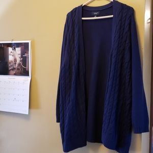 Lands' End Drifter open cable cardigan 3x